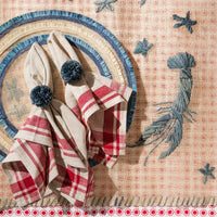 Ruffle Edge Straw Placemats - Indigo (Set of 4)