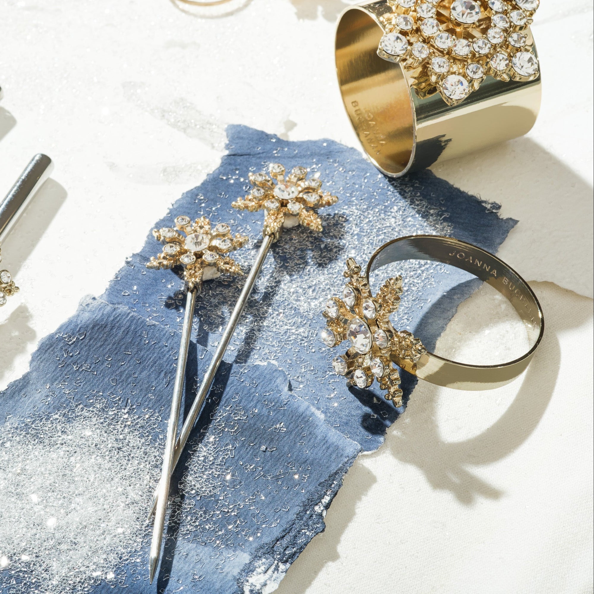 Classic Snowflake Skinny Napkin Rings - Crystal (Set of 4)