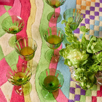 Lily green handblown wine glass (set of 4)