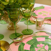 Lily green handblown wine glass (set of 4)
