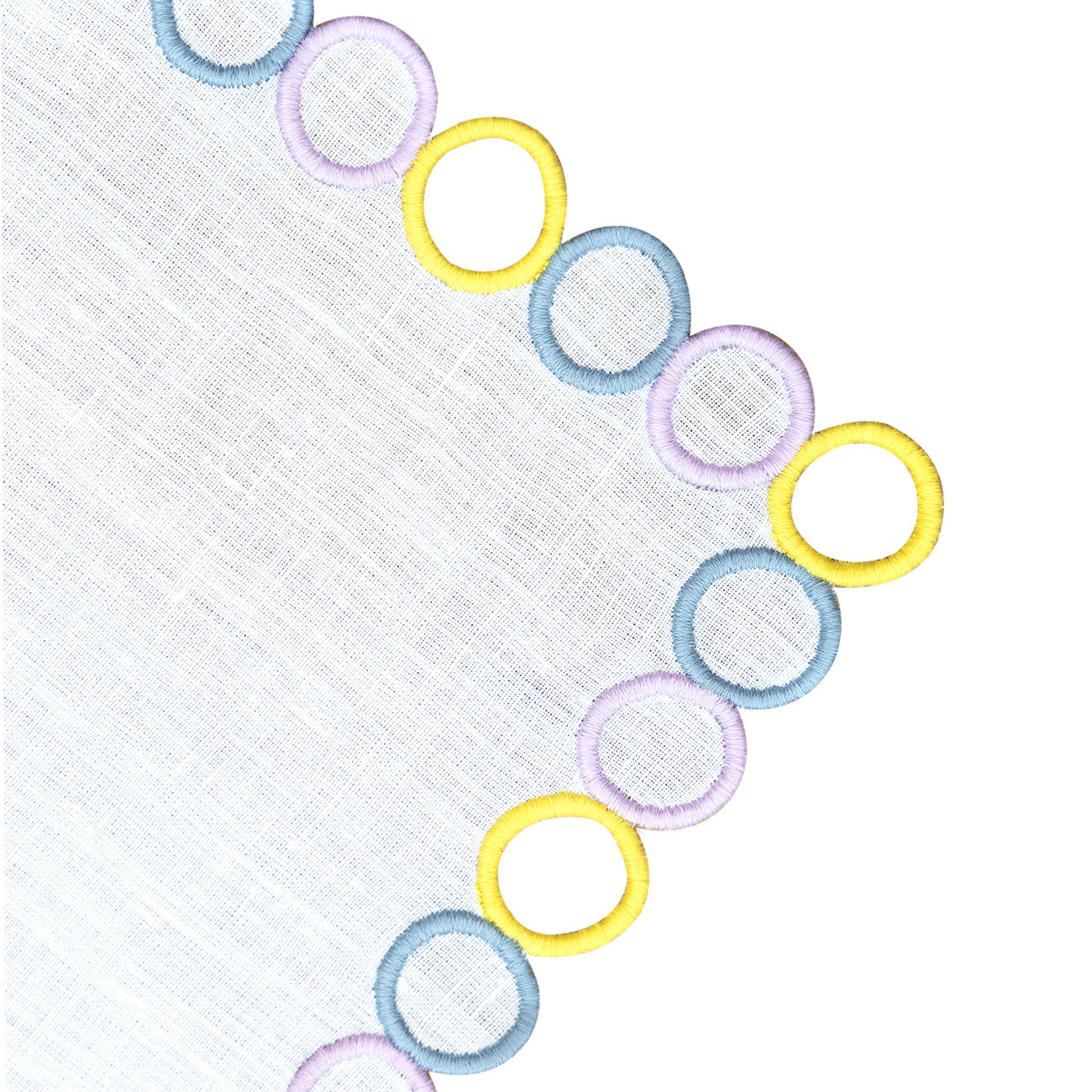 Hand Embroidered Circular Elegance Placemats 14" × 18" (Set of 4)