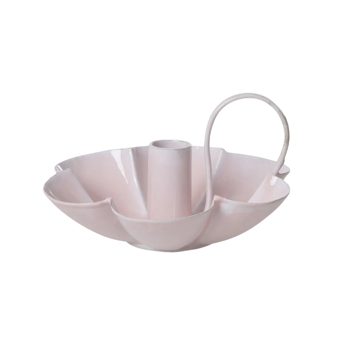 Metal Flower Shape Candle Holder in Soft Pink