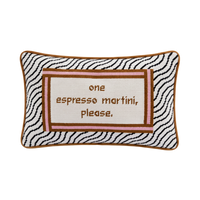 Espresso Martini Needlepoint Pillow