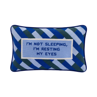 Eyes Resting Needlepoint Pillow