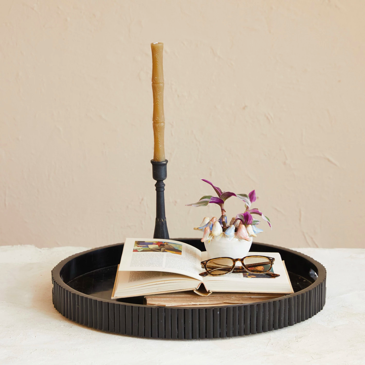 Edison Black Ribbed Tray