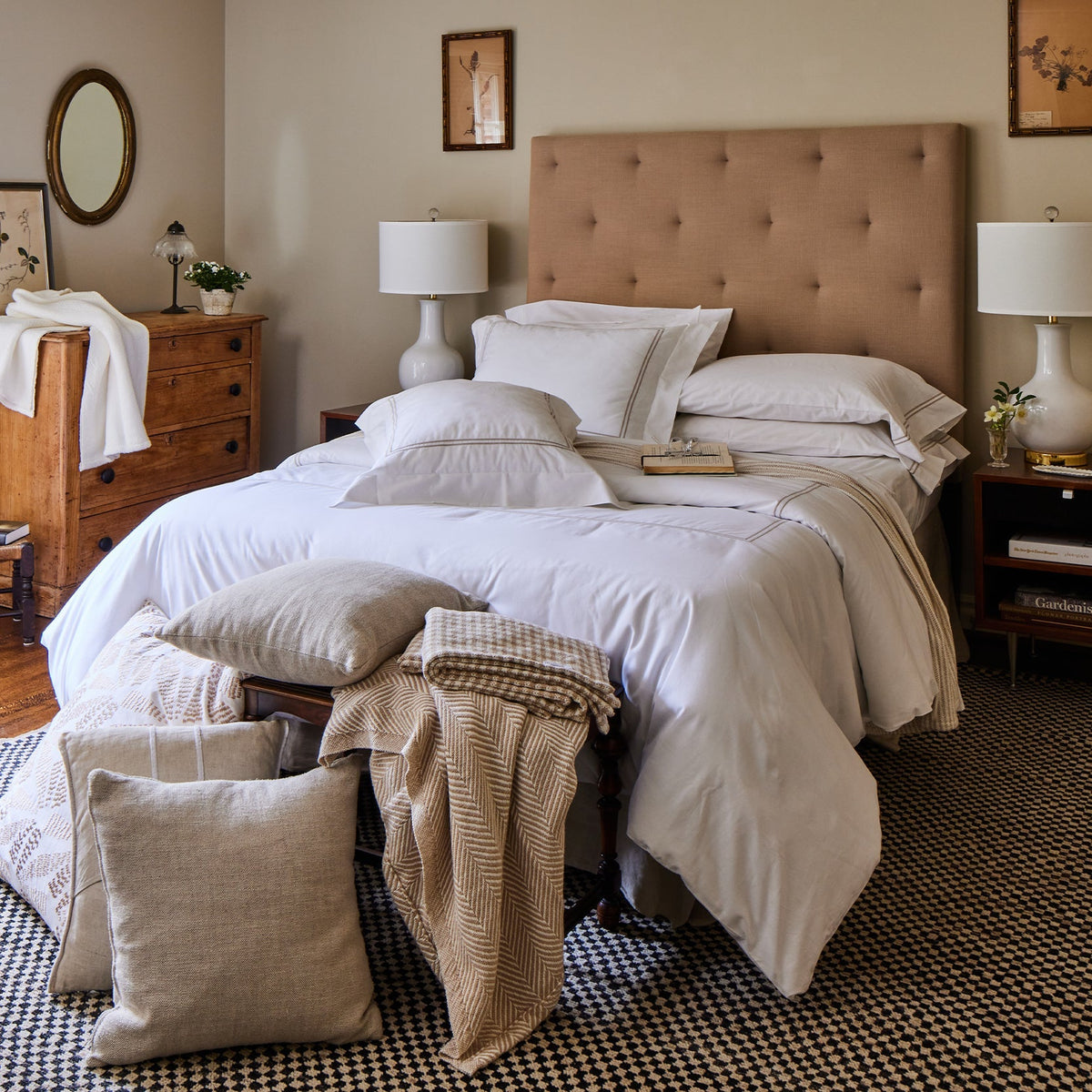 Ella Embroidered Duvet Cover & Shams Bedding Bundle