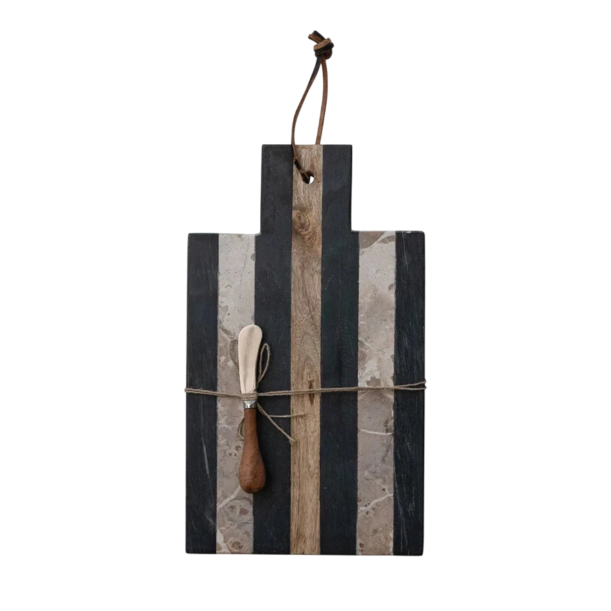 Ellis Black + Marble Striped Board