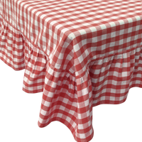 Ember Ruffled Gingham Tablecloth