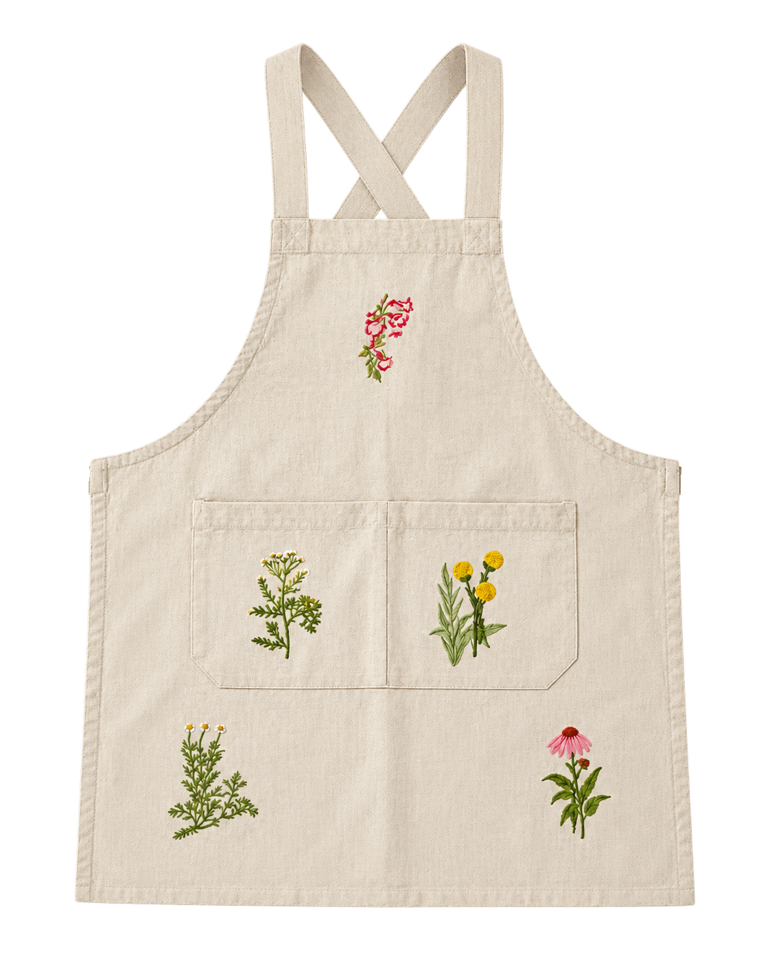 Botanical Embroidered Apron