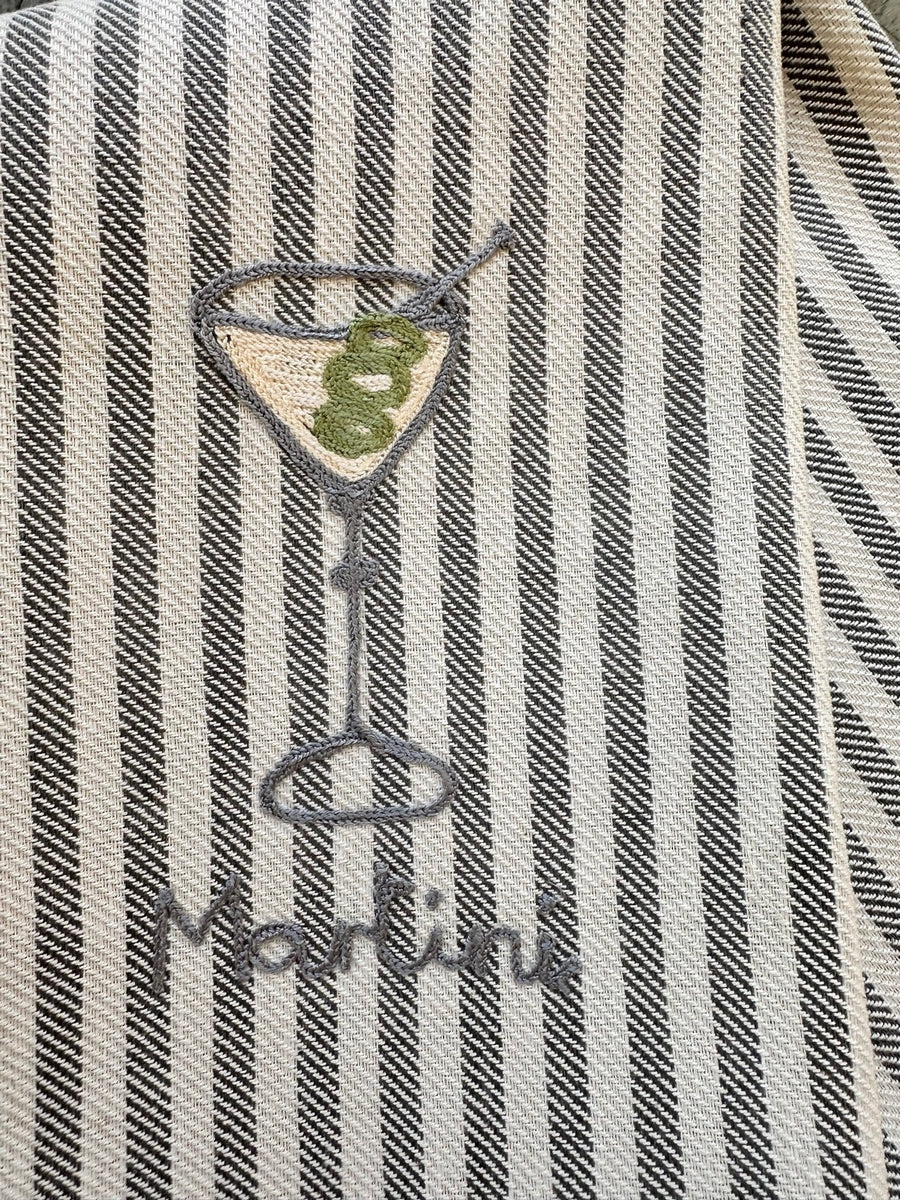 Cocktail Collection - Embroidered Kitchen Towel Martini