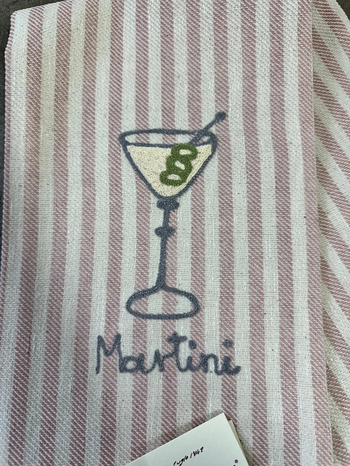 Cocktail Collection - Embroidered Kitchen Towel Martini