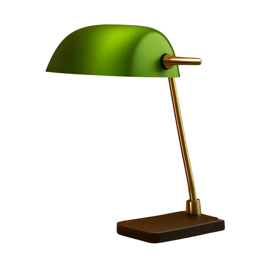 Emerald Green Bankers Desk Lamp Castiron Base Swivel