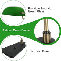 Emerald Green Bankers Desk Lamp Castiron Base Swivel