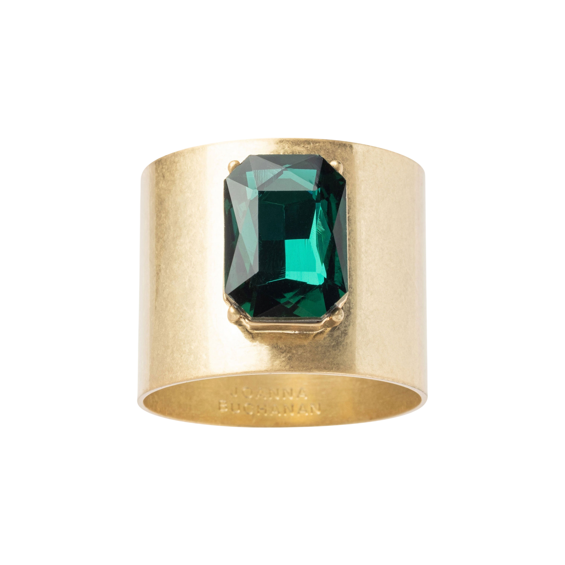 Single Gem Napkin Rings - Emerald (Set of 2)