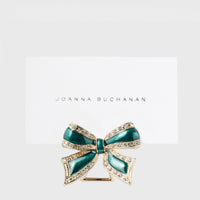 Enamel Bow Placecard Holders - Green (Set of 4)