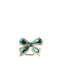 Enamel Bow Placecard Holders - Green (Set of 4)
