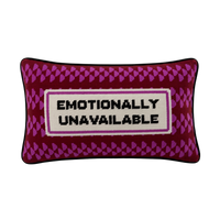 Emotionally Unavailable Needlepoint Pillow