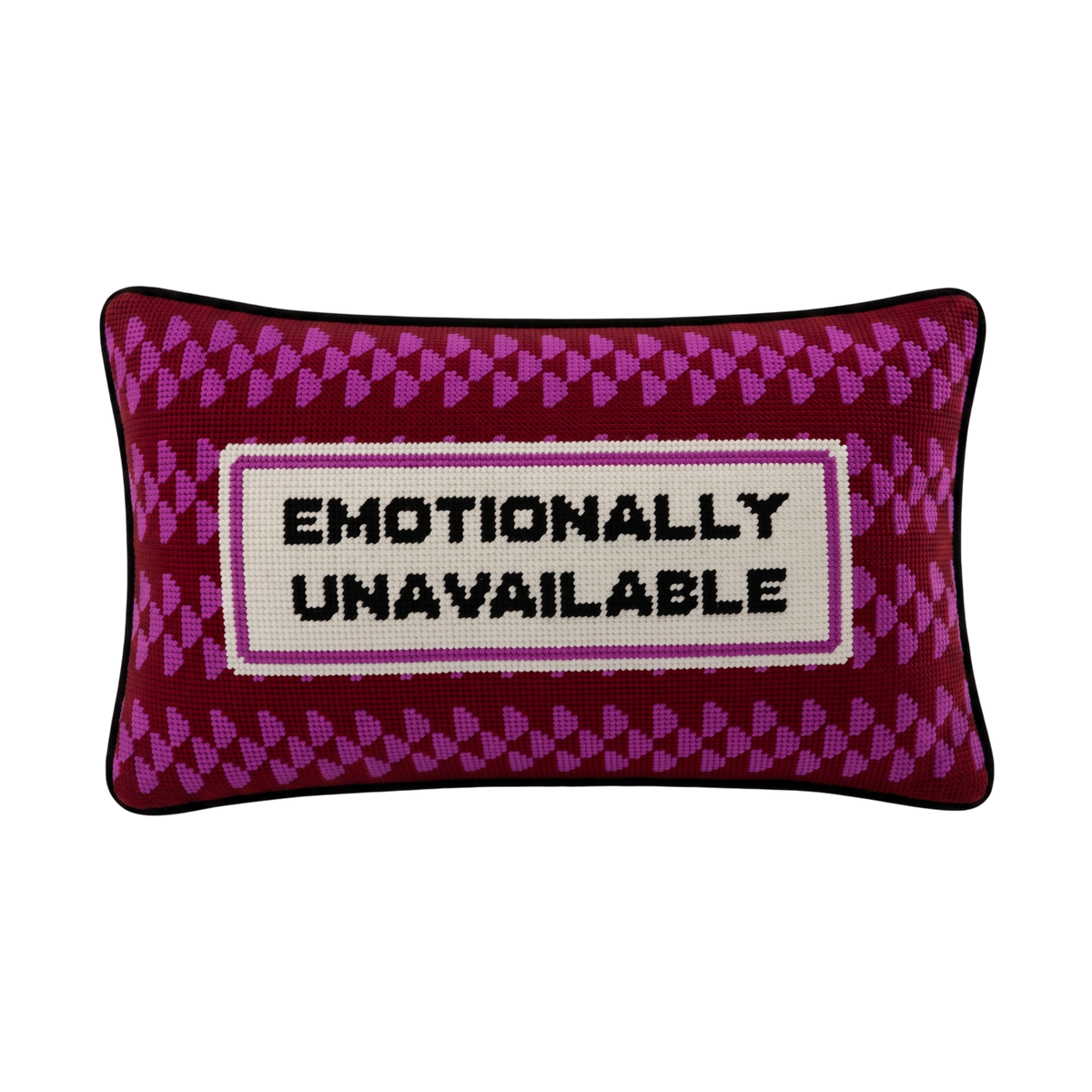 Emotionally Unavailable Needlepoint Pillow