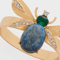 Etched Wing Bug Skinny Napkin Rings - Lapis Lazuli (Set of 4)