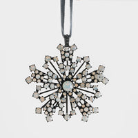 Sparkle Snowflake Ornament - Black with Opal