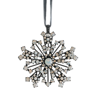 Sparkle Snowflake Ornament - Black with Opal