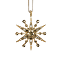 Deco snowflake hanging ornament, gold