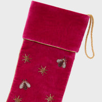 Sparkle Bee Stocking - Berry Pink