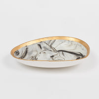 Marbleized Porcelain Ring Dish - Grey