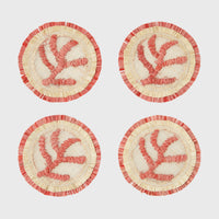 Coral Straw Coasters (Set of 4)