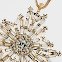 Baguette Snowflake Hanging Ornament - Crystal
