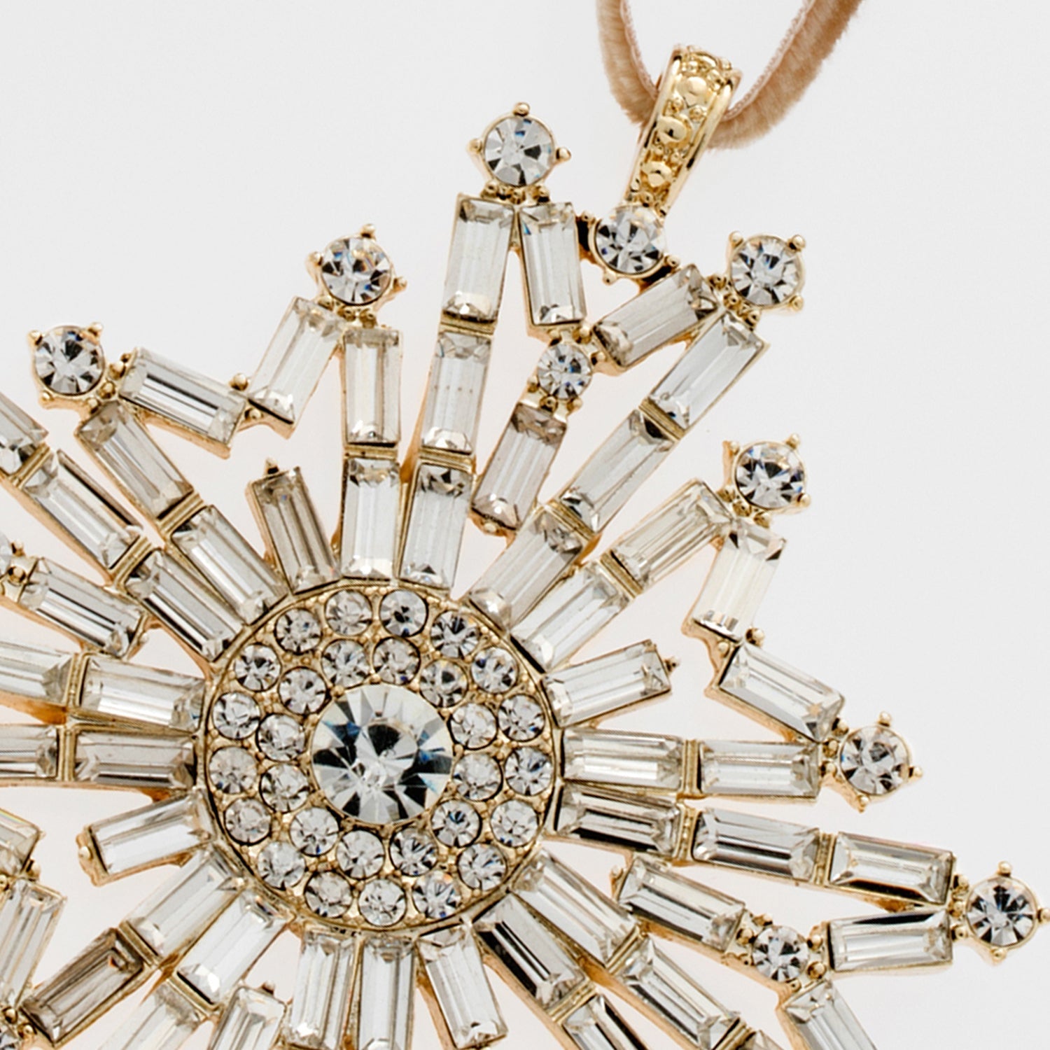 Baguette Snowflake Hanging Ornament - Crystal