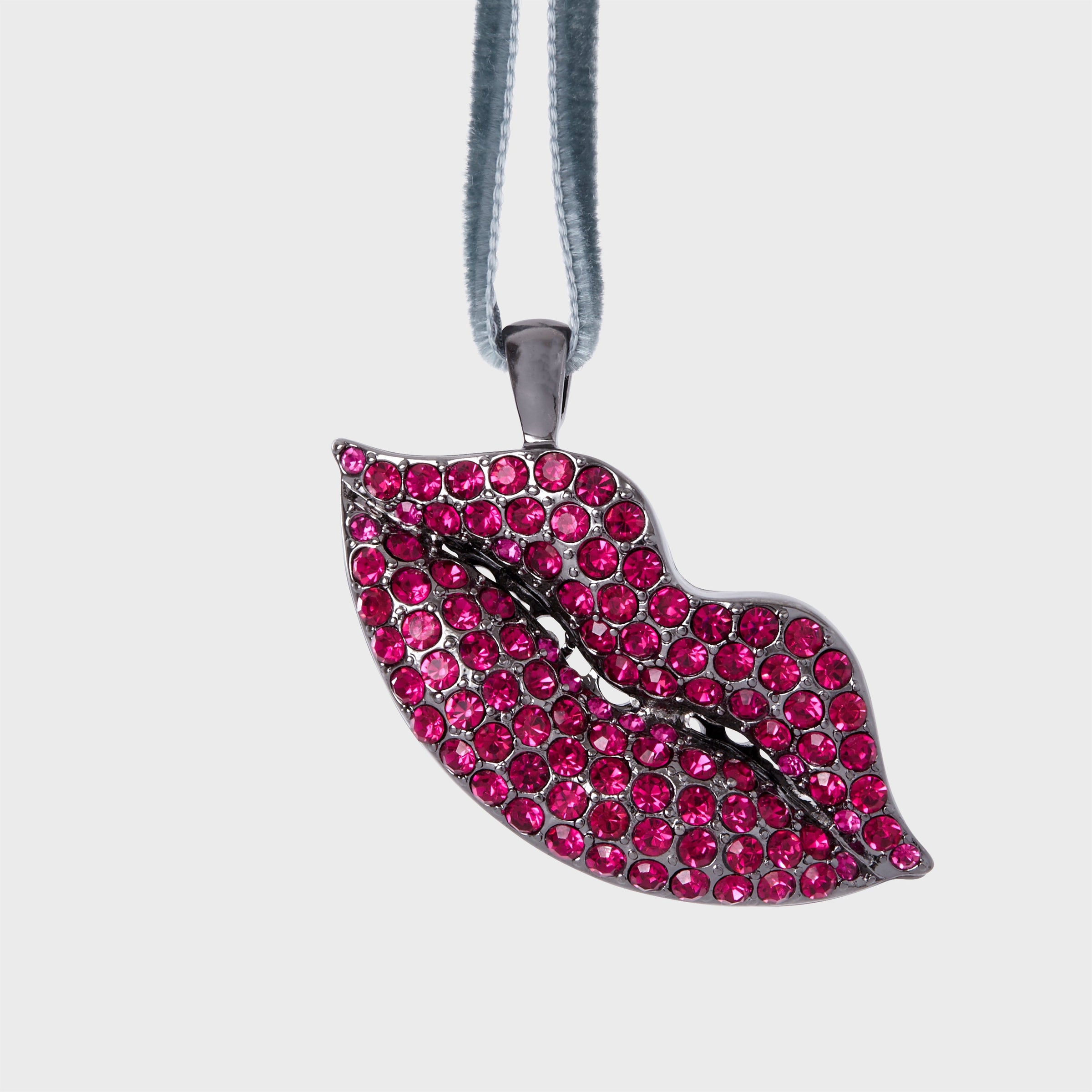 Sparkle Lips Hanging Ornament - Hot Pink