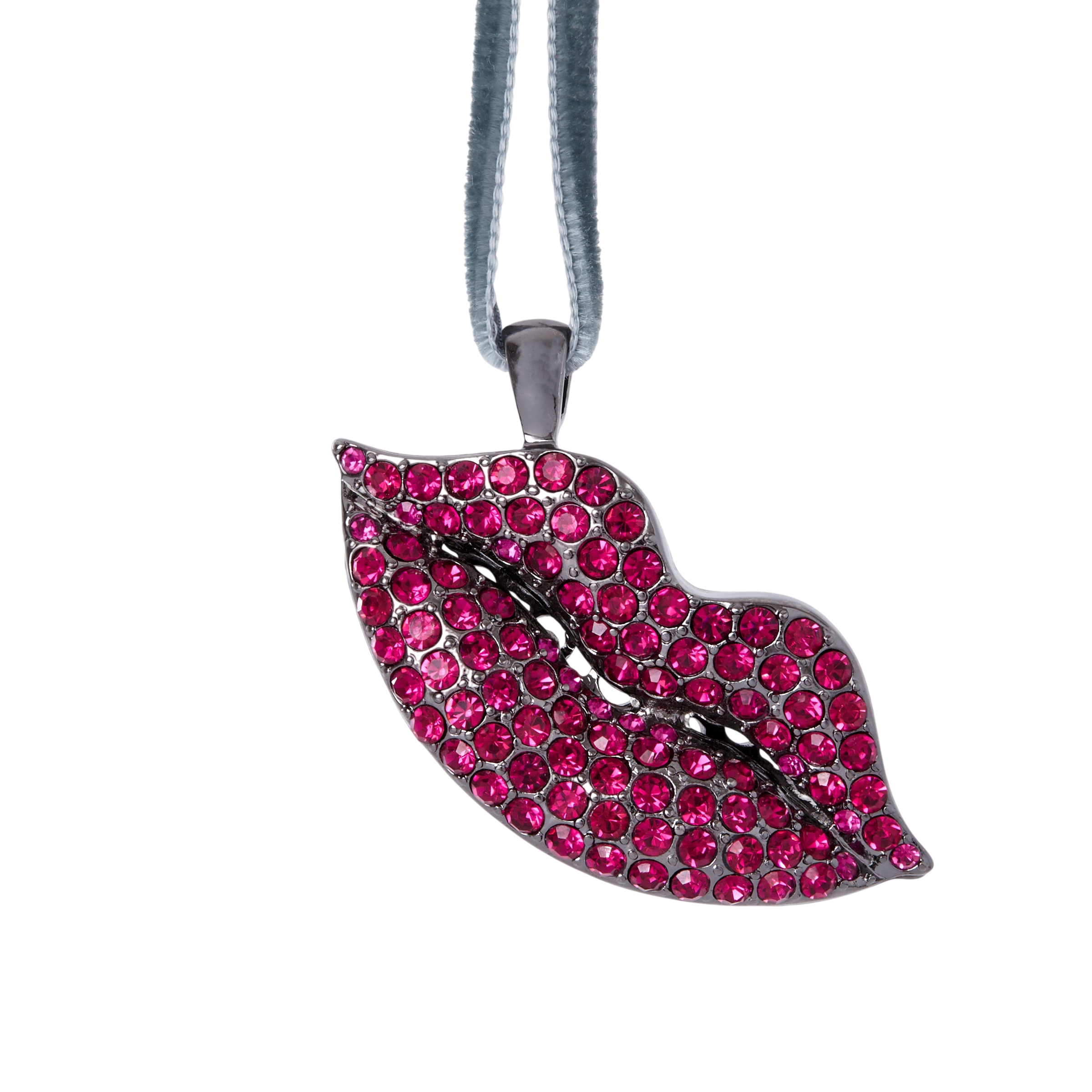 Sparkle Lips Hanging Ornament - Hot Pink