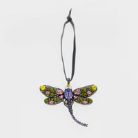 Dragonfly Hanging Ornament - Rose and Olive