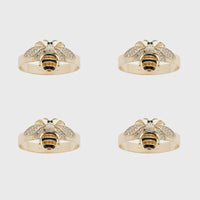 Skinny Stripey Bee Napkin Rings (Set of 4)