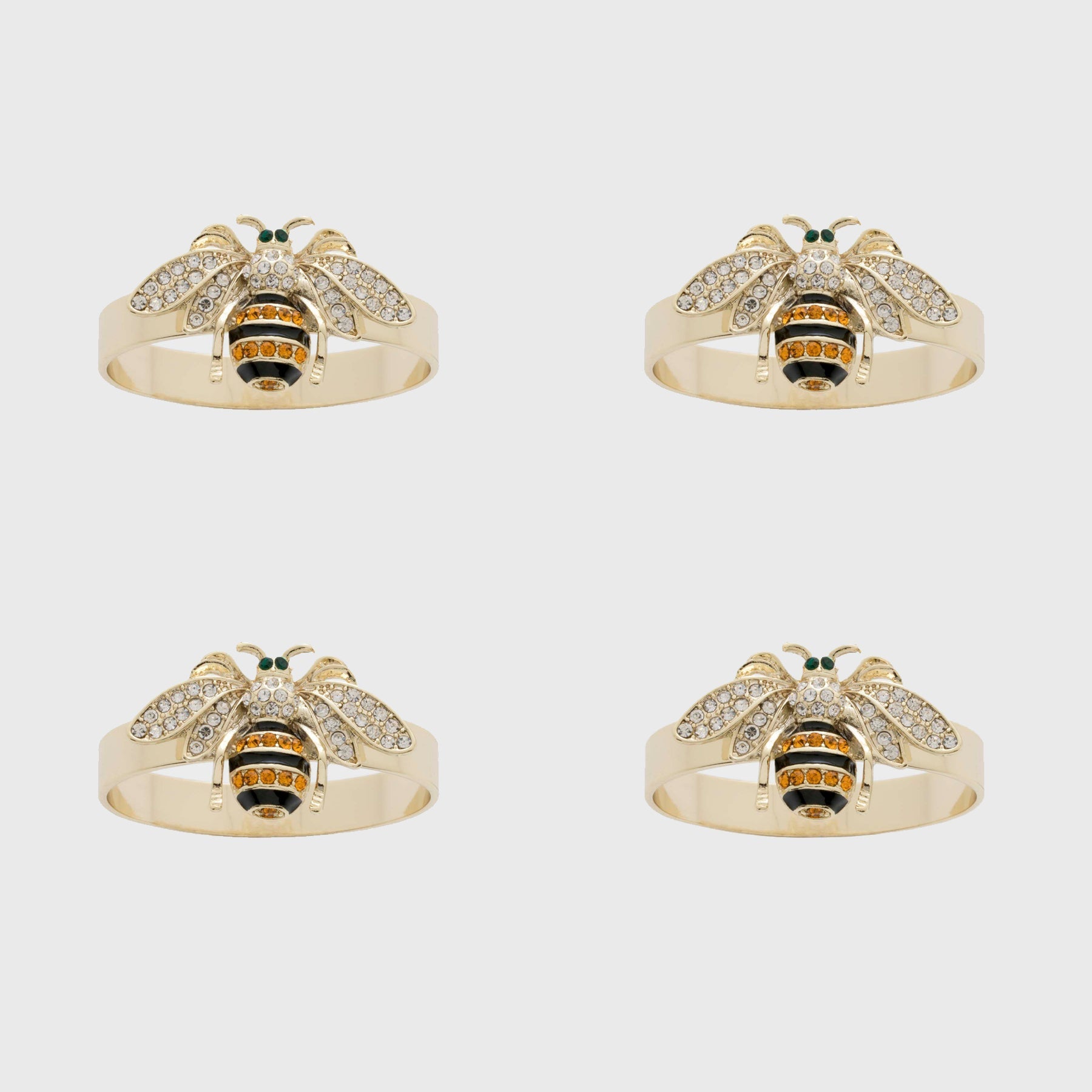 Skinny Stripey Bee Napkin Rings (Set of 4)