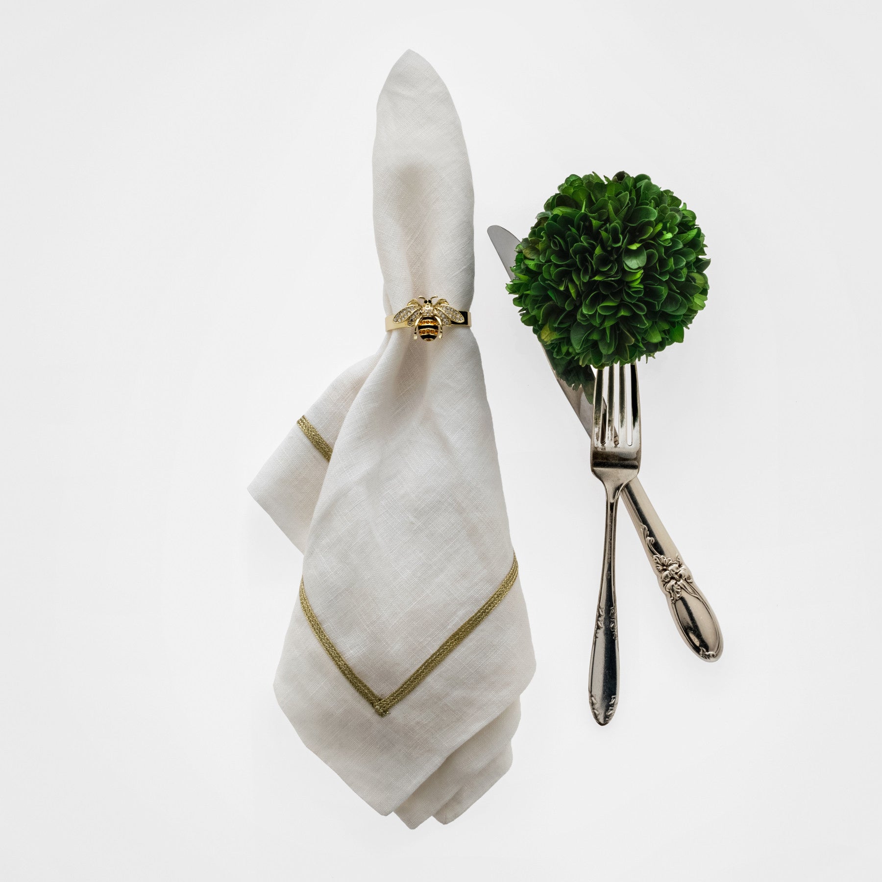Skinny Stripey Bee Napkin Rings (Set of 4)
