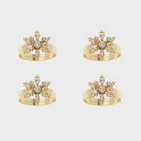 Classic Snowflake Skinny Napkin Rings - Crystal (Set of 4)