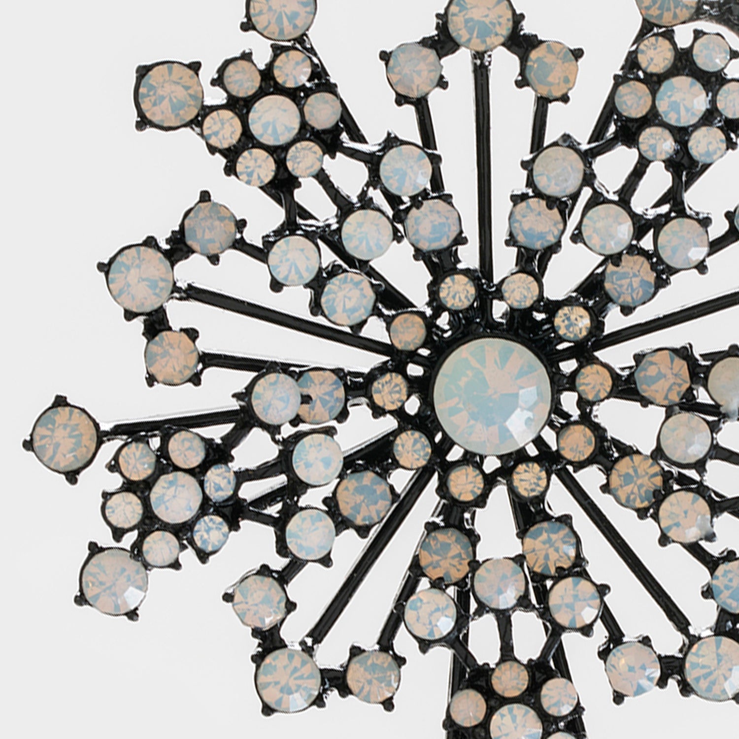 Sparkle Snowflake Ornament - Black with Opal