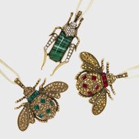 Jeweled Insect Hanging Ornaments - Ruby and Emerald