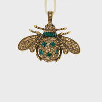 Jeweled Insect Hanging Ornaments - Ruby and Emerald
