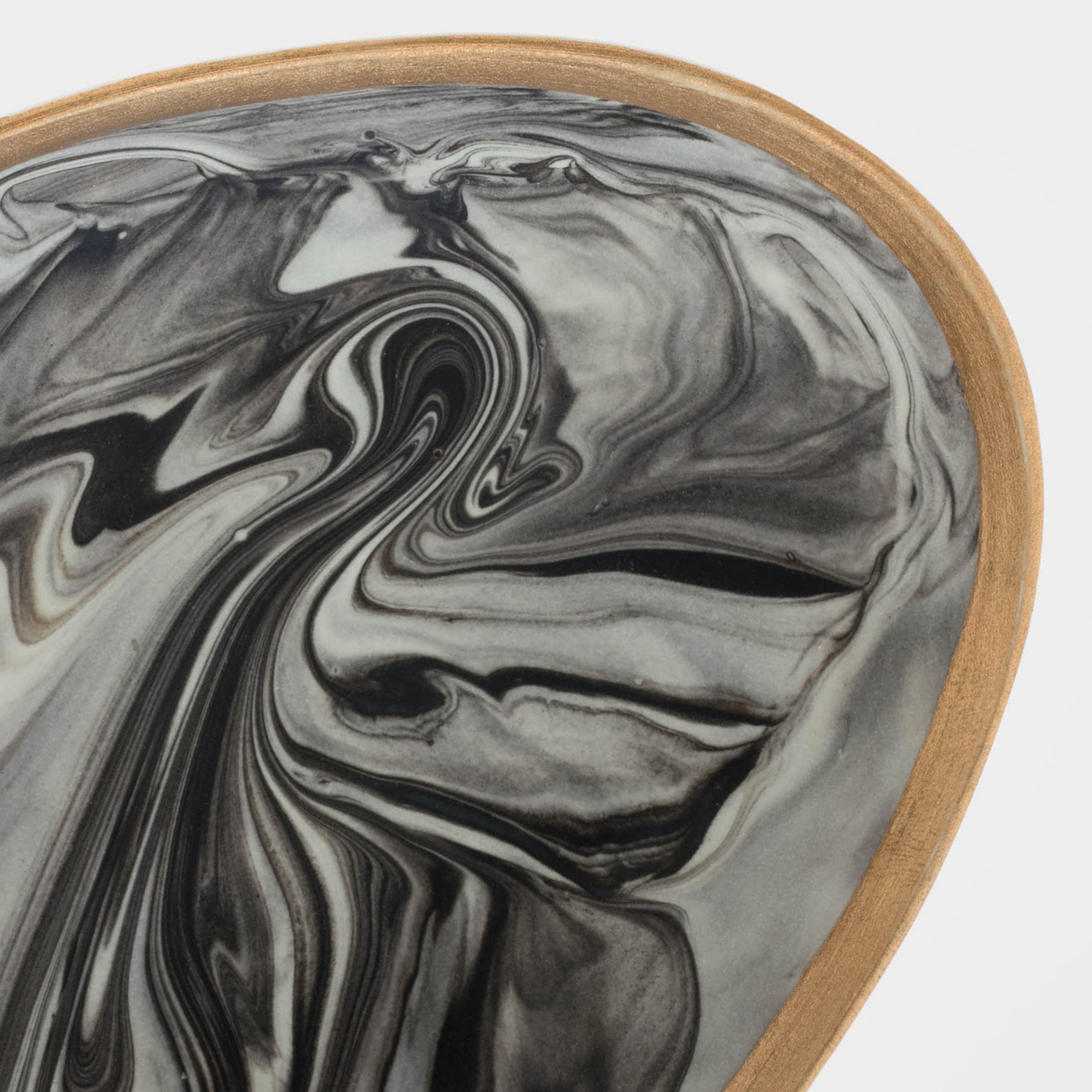 Marbleized Porcelain Ring Dish - Grey