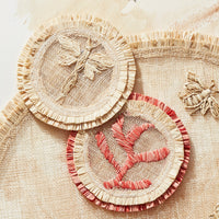 Coral Straw Coasters (Set of 4)