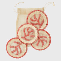 Coral Straw Coasters (Set of 4)