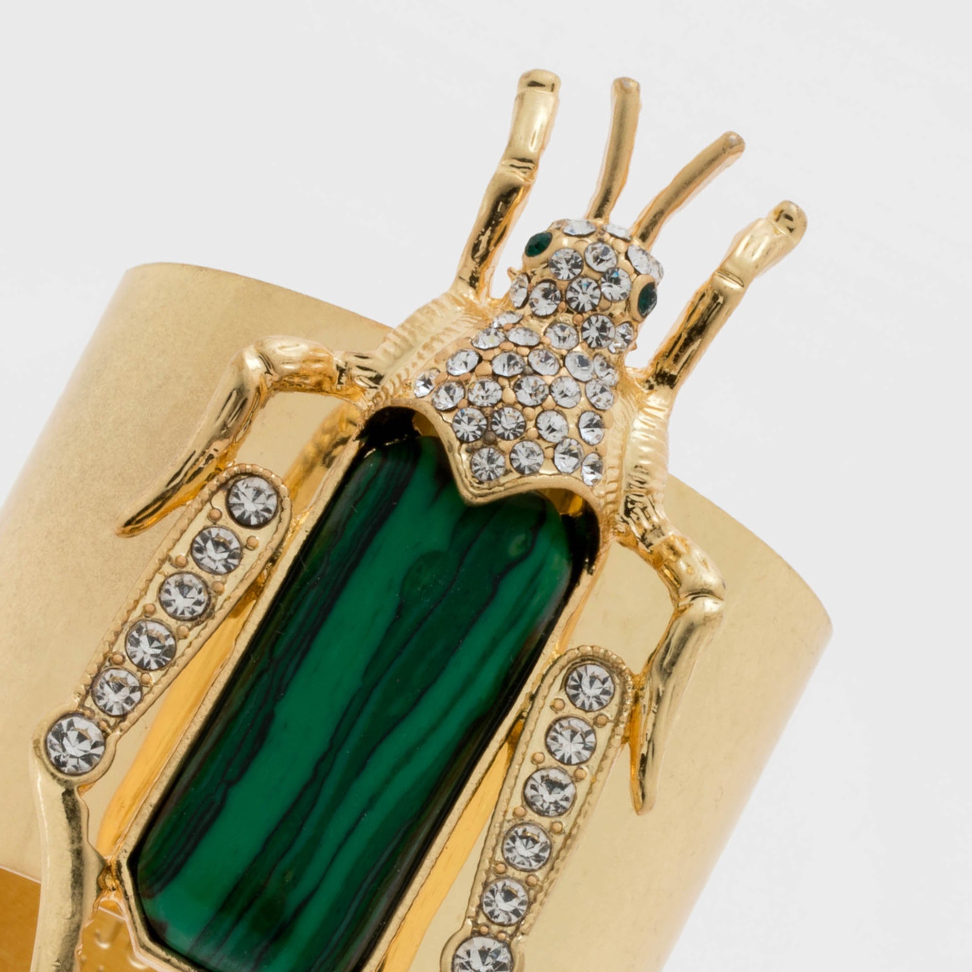 Grasshopper Napkin Rings - Faux Malachite (Set of 2)