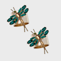 Dragonfly Napkin Rings - Emerald (Set of 2)