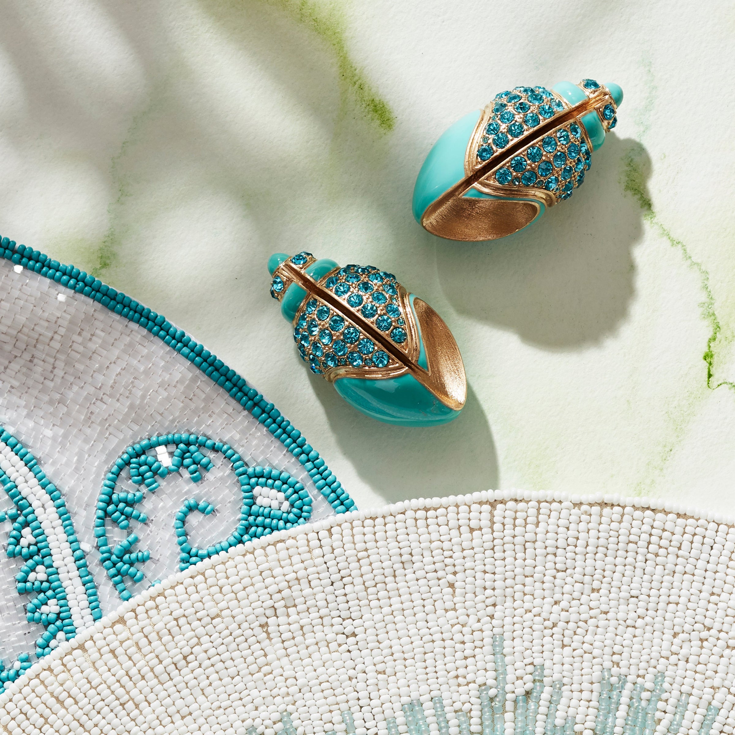Jeweled Shell Placecard Holders (Set of Two)