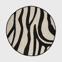Zebra Hand Beaded Placemat - Black