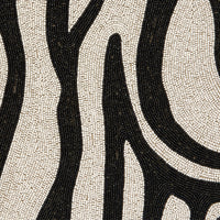 Zebra Hand Beaded Placemat - Black