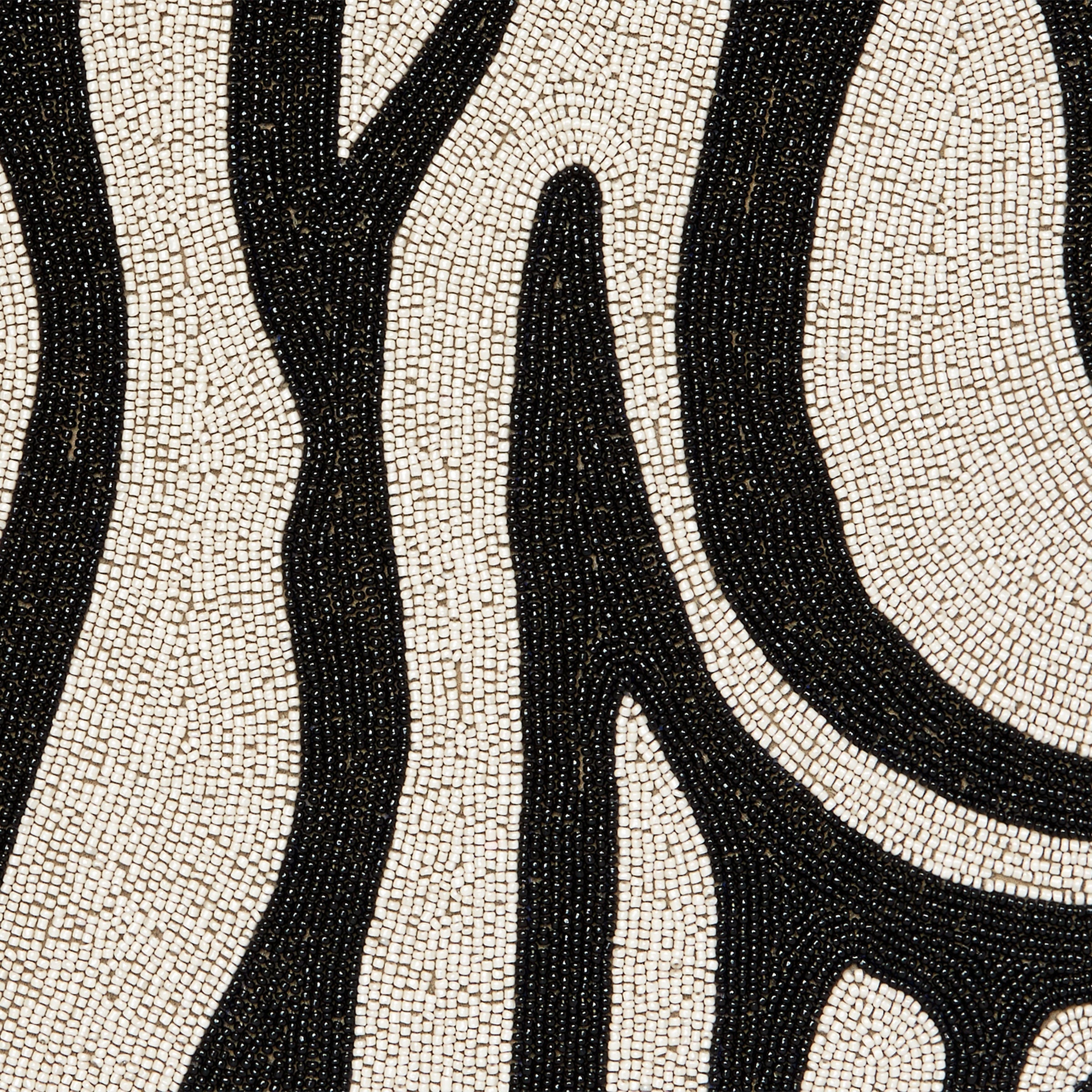Zebra Hand Beaded Placemat - Black